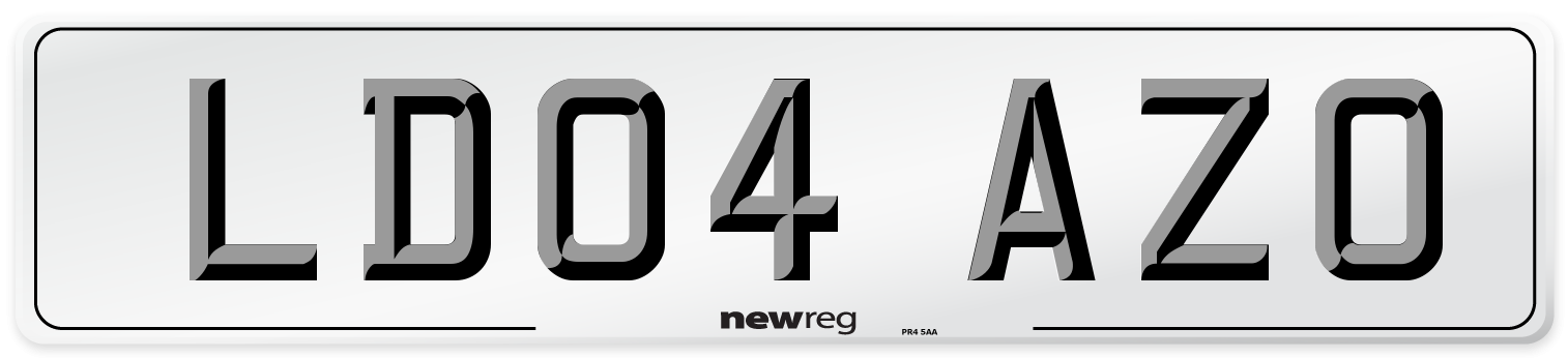 LD04 AZO Number Plate from New Reg